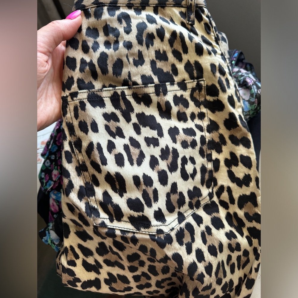 Mango Leopard Print Cropped Pants - image 7